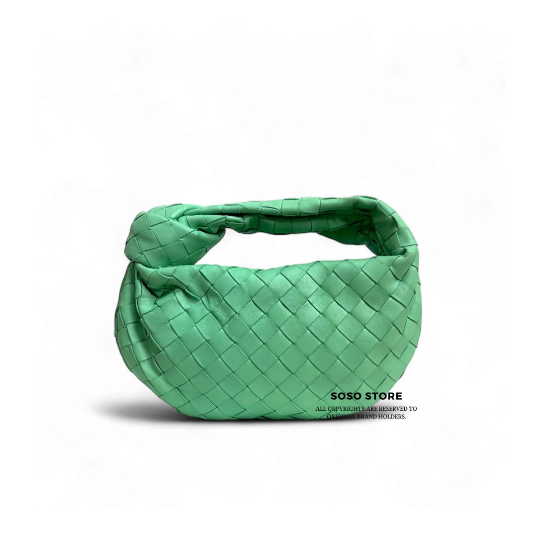 BV Mini Intrecciato Jodie Handbag - Green / Ghw