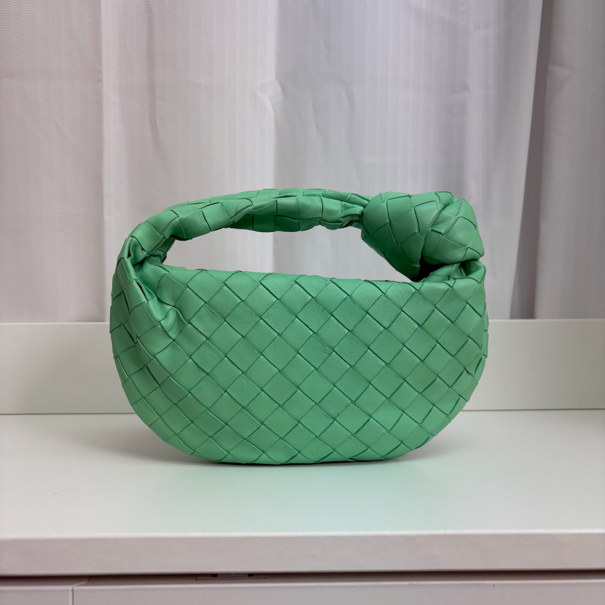 BV Mini Intrecciato Jodie Handbag - Green / Ghw