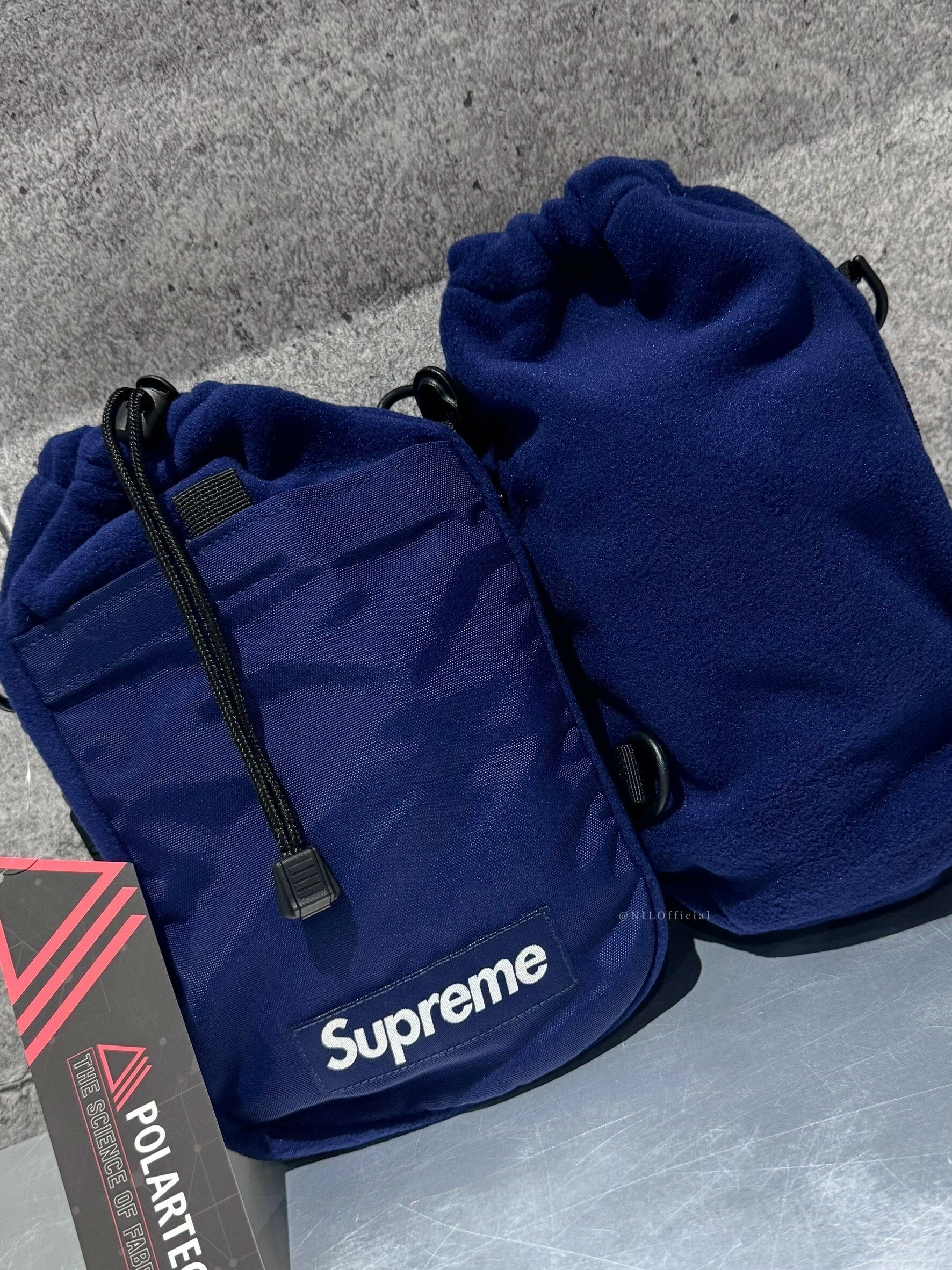 SUPREME POLARTEC SLING BAG plush shoulder bag