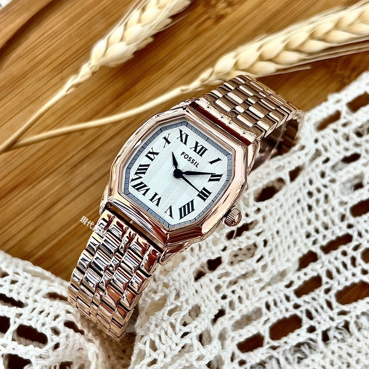【Fossil】Harlow 永恆八芒復古羅馬數字玫瑰金色不鏽鋼女錶 ES5386 27mm 現代鐘錶