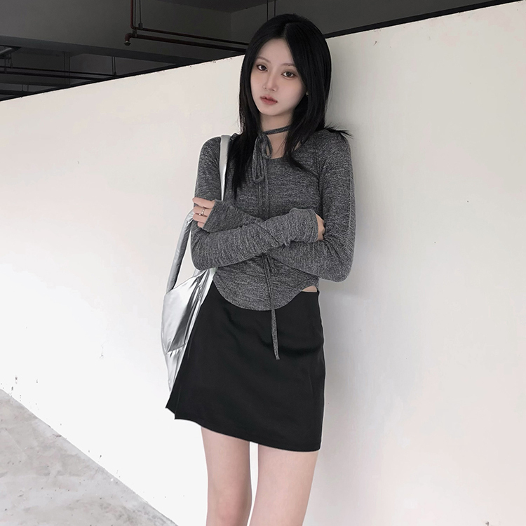 光澤緞面迷你裙