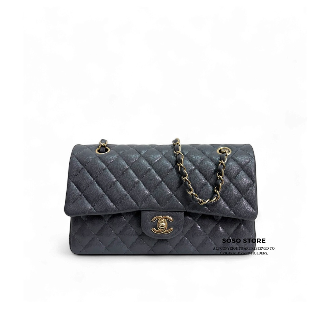 Chanel Classic Flap Bag - Grey / Ghw