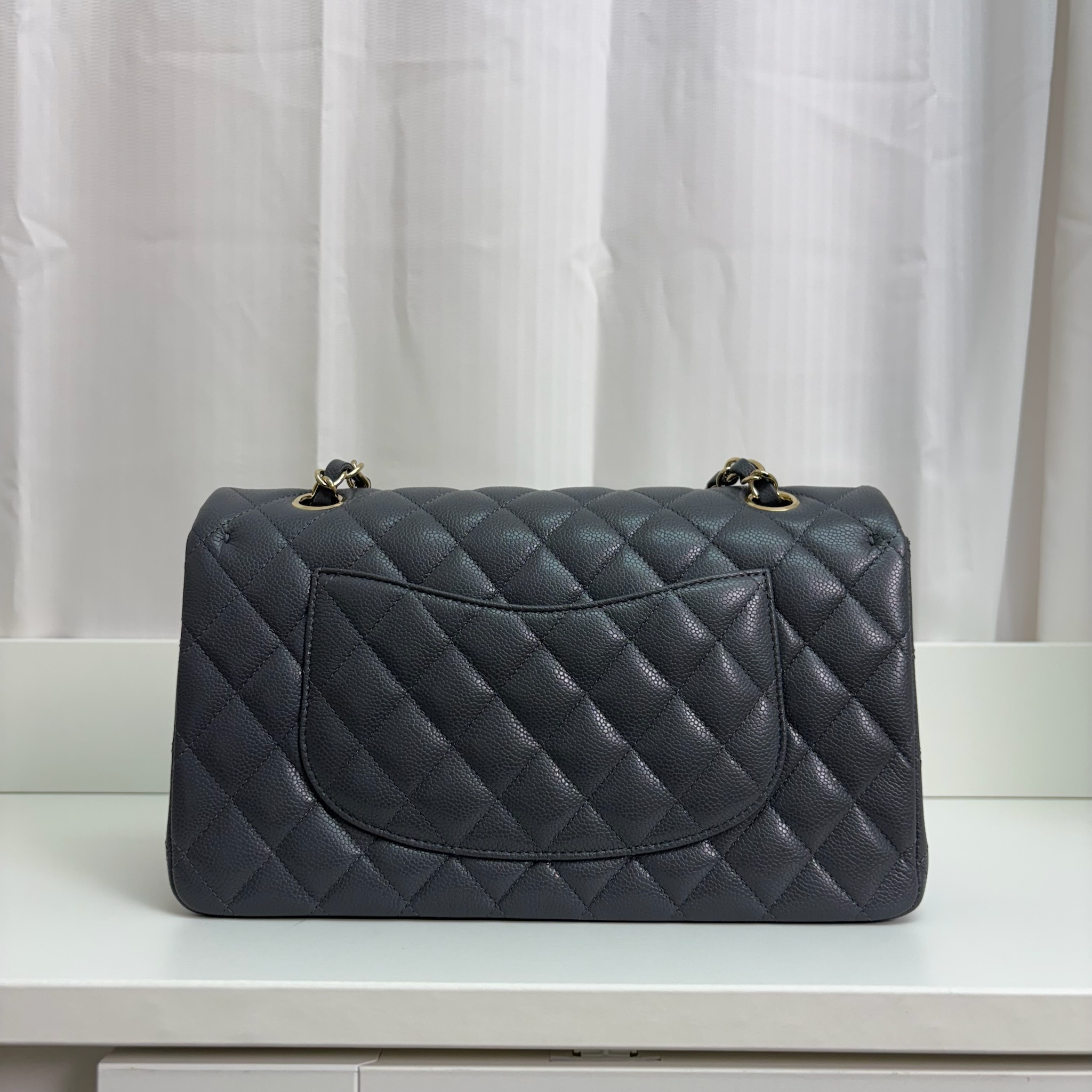 Chanel Classic Flap Bag - Grey / Ghw