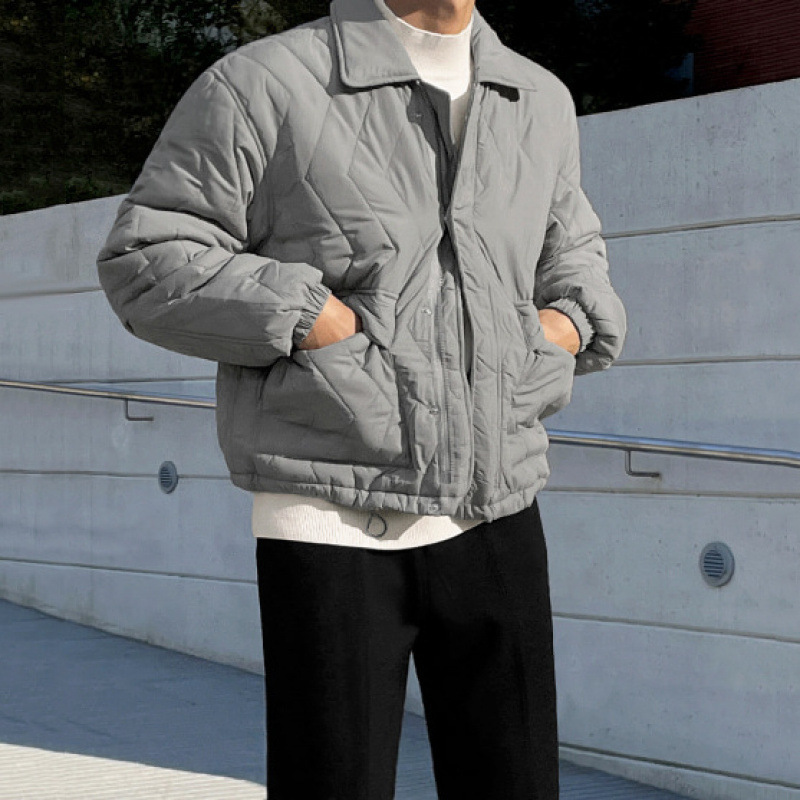 韓系簡約輕薄保暖短版工裝保暖羽絨服