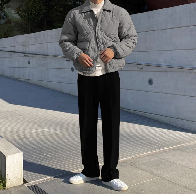 韓系簡約輕薄保暖短版工裝保暖羽絨服