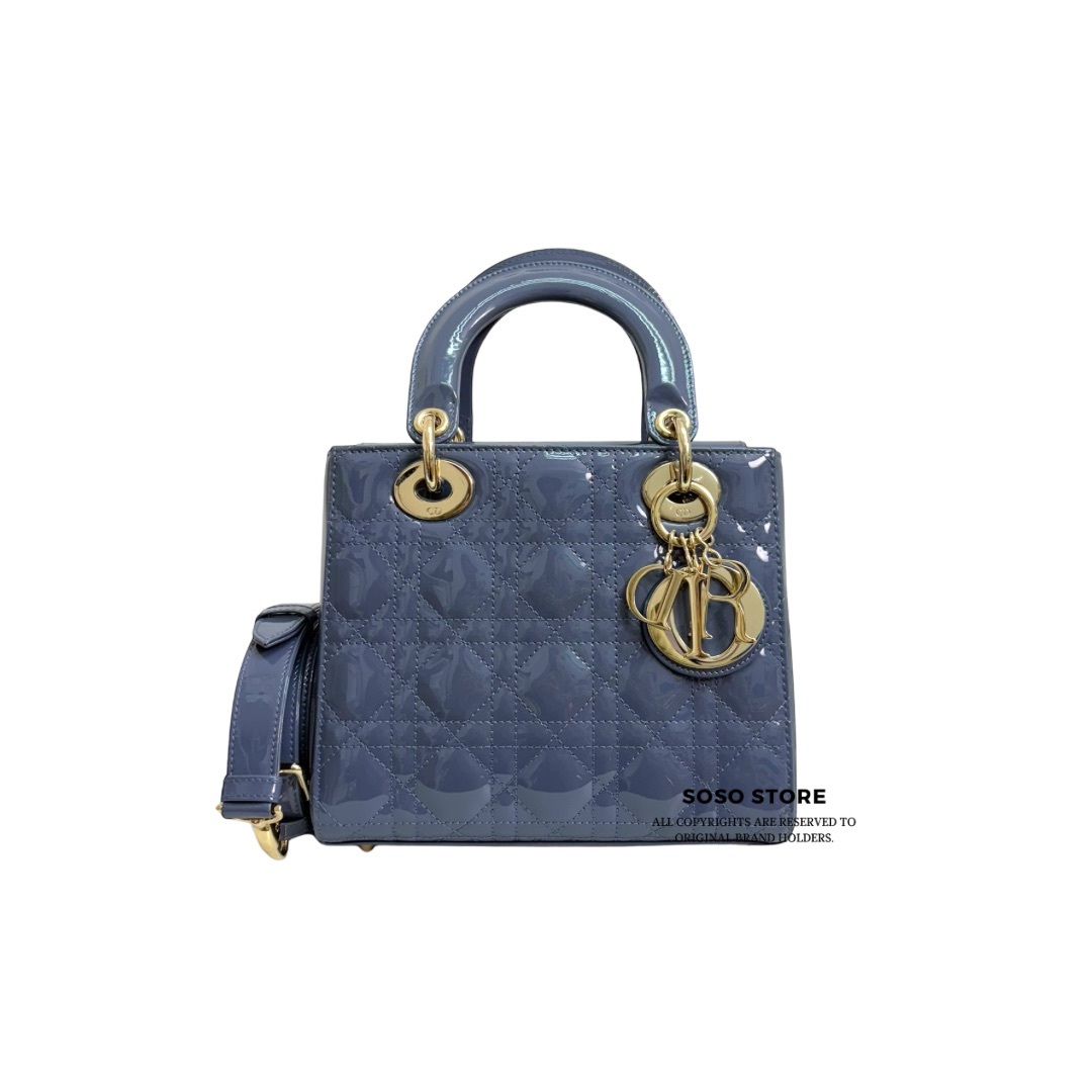 Dior Lady Dior Small Bag - Dark Denim Blue / Ghw