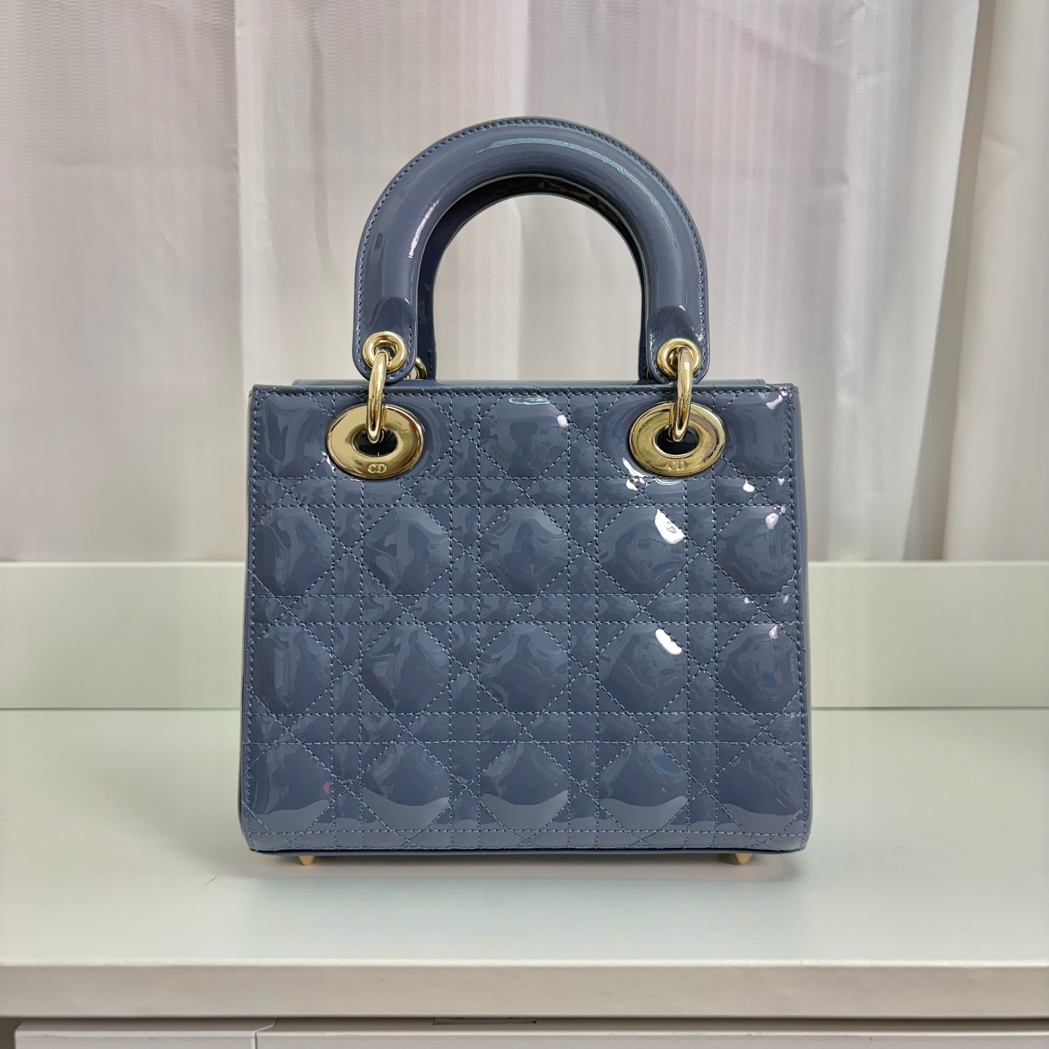 Dior Lady Dior Small Bag - Dark Denim Blue / Ghw