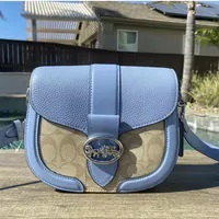 [S] COACH C2806 SIG GEORGIE SADDLE,SV/LIGHT KHAKI/MARBLE BLUE, 195031483073 (SCO1018)
