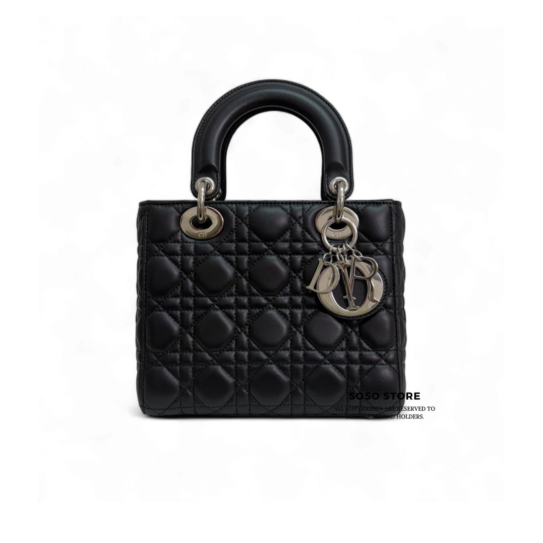Dior Lady Dior Small - Black / Shw