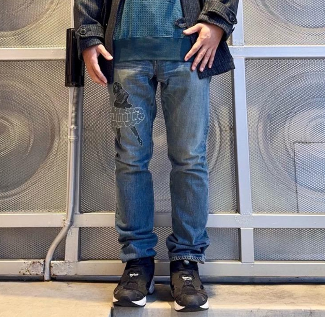 HYSTERIC GLAMOUR VIXEN GIRL EMBROIDERY SLIM STRIGHT JEANS - INDIGO PRE ORDER ITEM (預訂中)