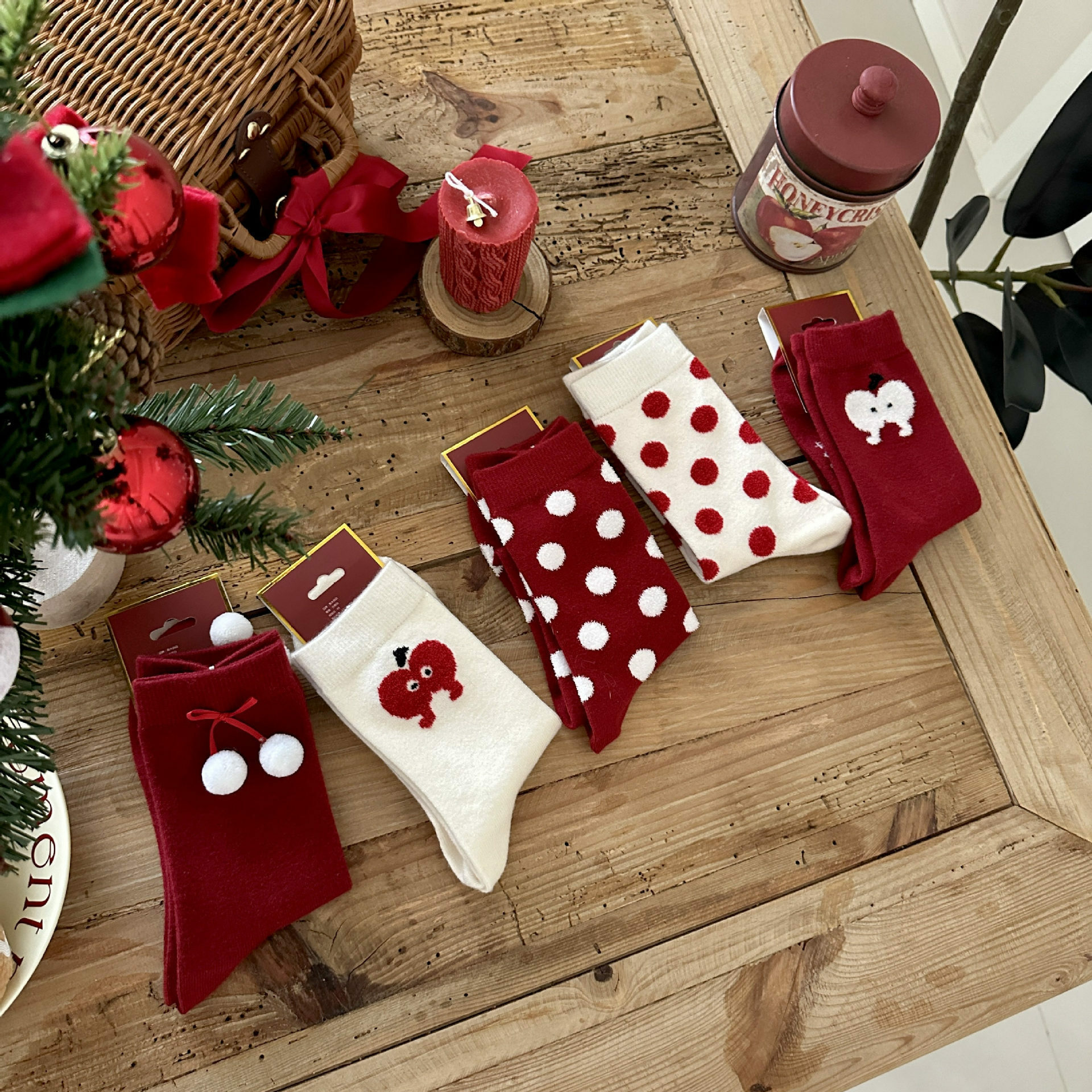 《5463》♾️蘋蘋安安新年復古襪