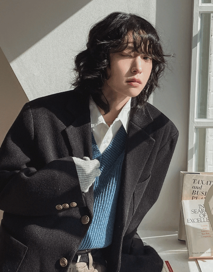 肌理感羊毛西裝外套