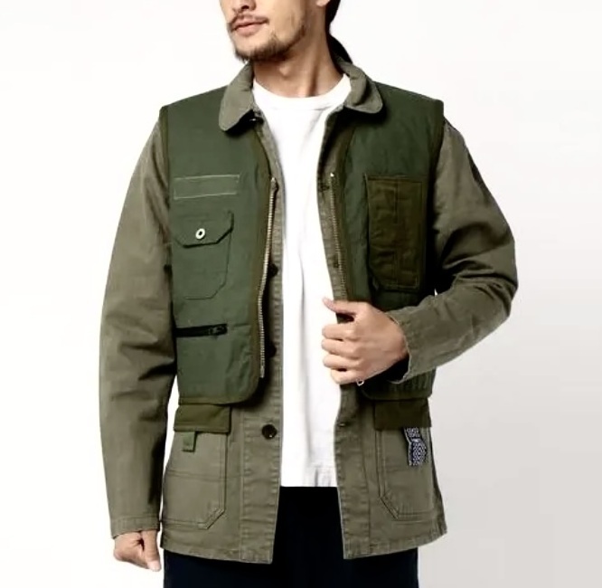 ON SALE: FDMTL JAPAN 3WAY VEST COVERALL - OLIVE PRE ORDER ITEM (預訂中)