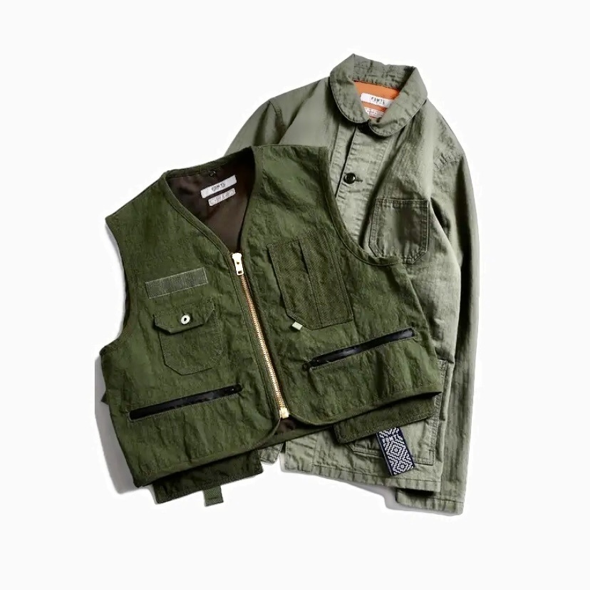 ON SALE: FDMTL JAPAN 3WAY VEST COVERALL - OLIVE PRE ORDER ITEM (預訂中)