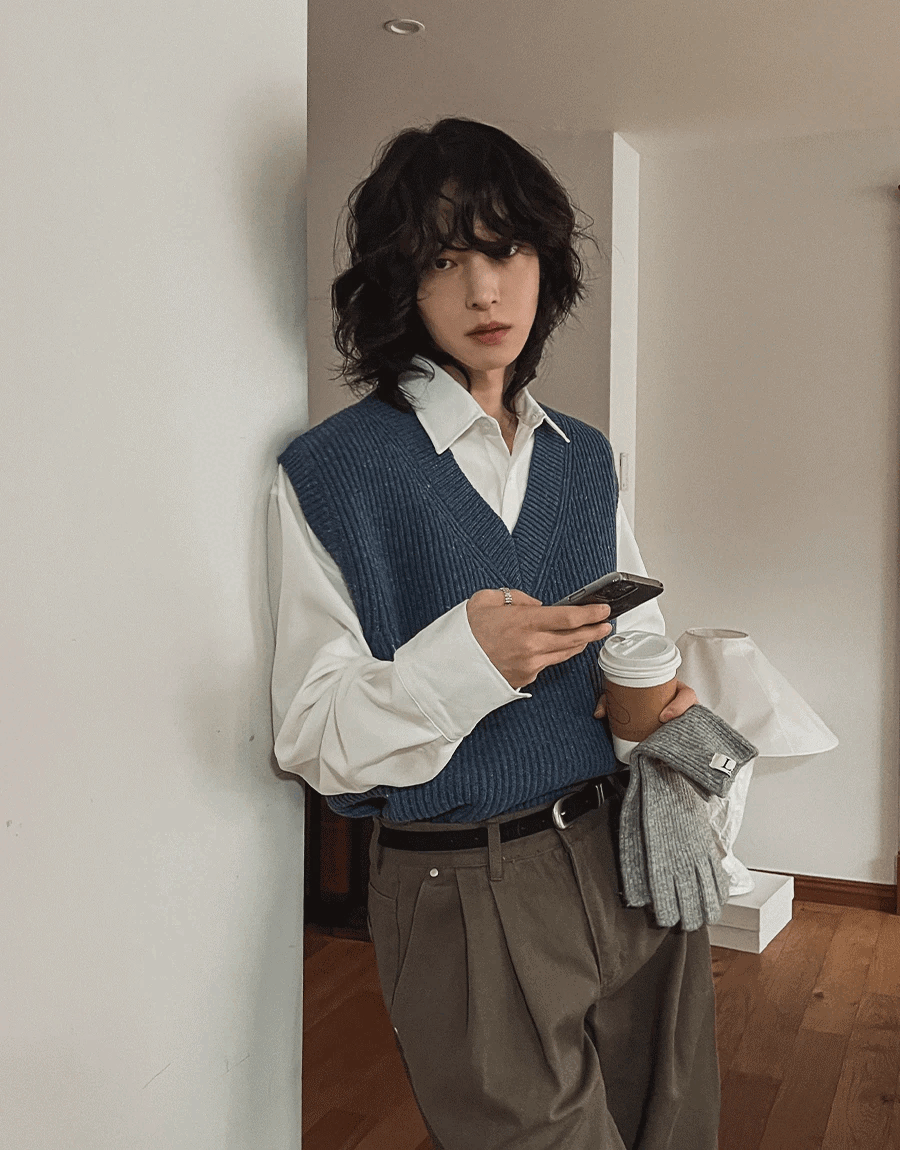 Benny羊毛V領針織背心