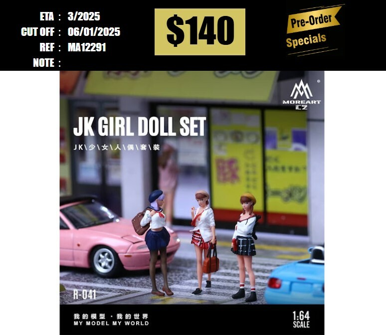 PO-$140 * MOREART * 1:64 FIGURE - JK GIRL DOLL SET [OD29/12]