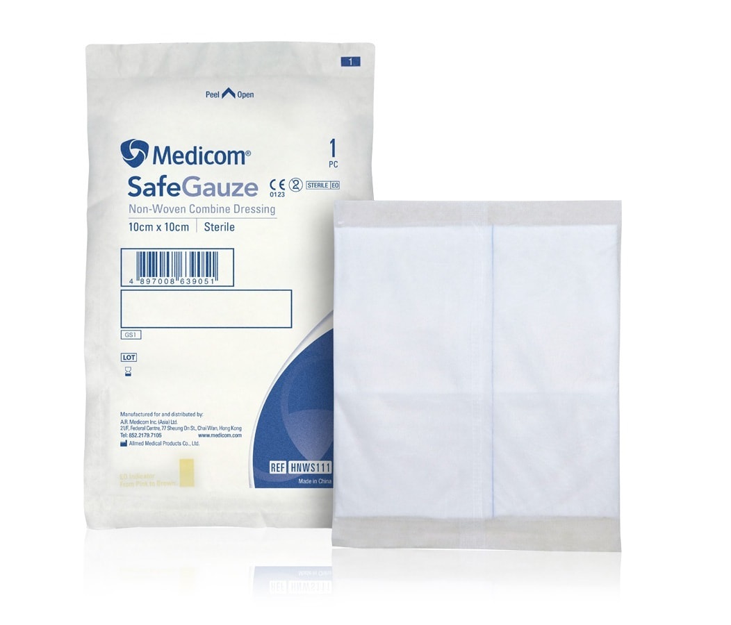 Medicomp® SafeGauze 特強吸滲消毒無紡布 10cm X 10cm (一片裝)