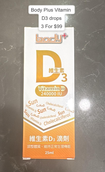 3 BODY PLUS VITAMIN D3 DROPS