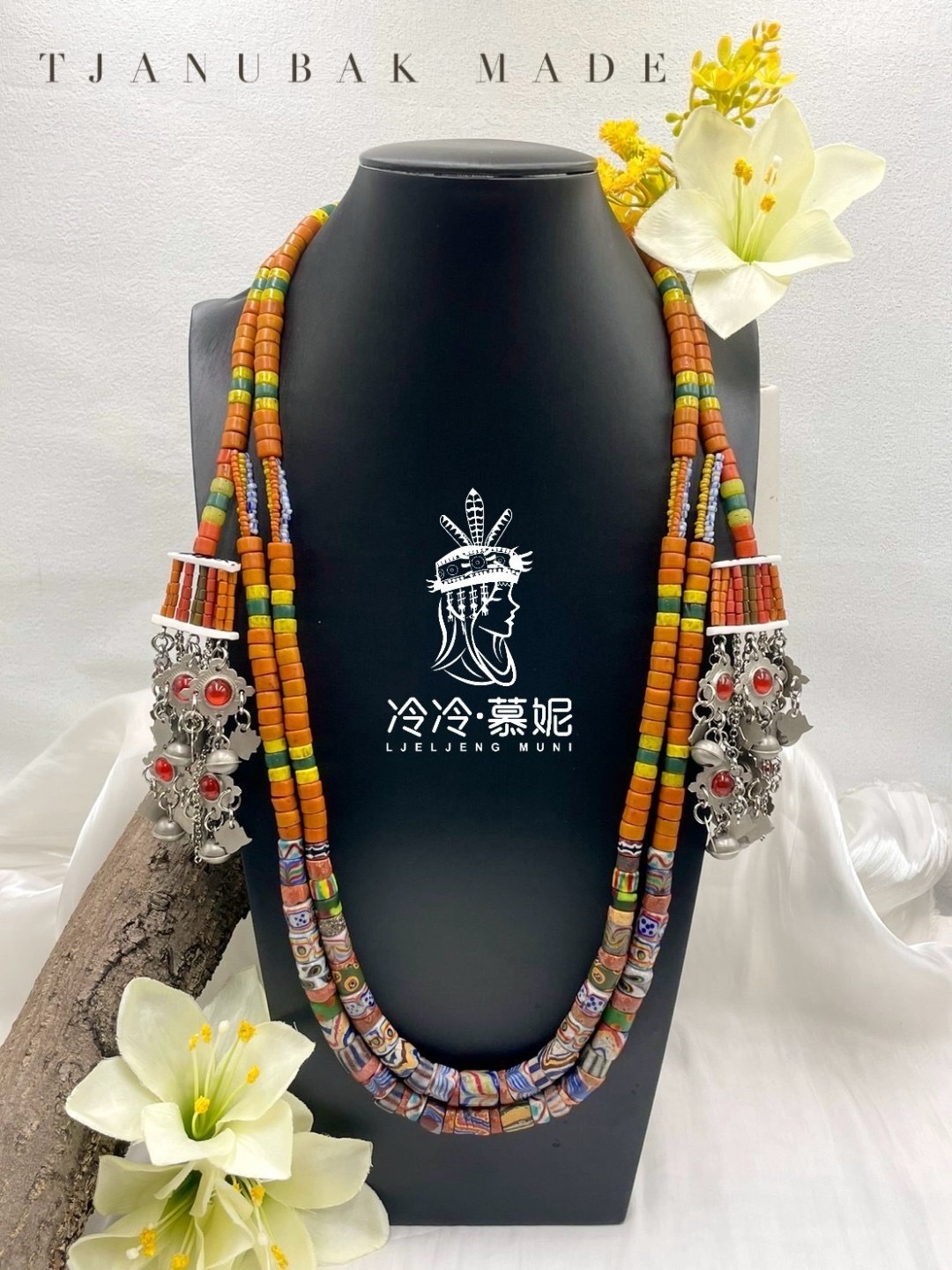 W-No.59傳統花珠兩條式複串長鍊80cm