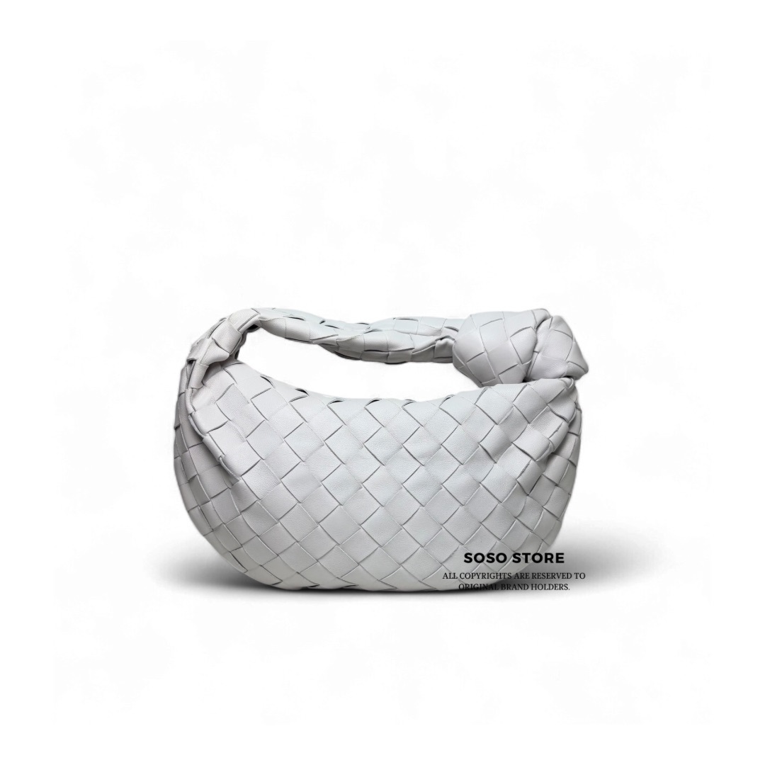 BV Mini Intrecciato Jodie Handbag - Light Grey / Ghw