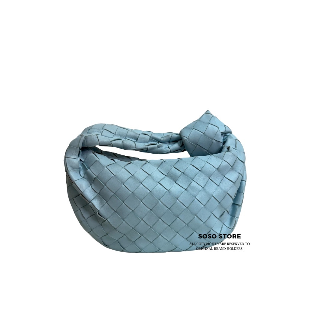 BV Mini Intrecciato Jodie Handbag - Light Blue / Ghw