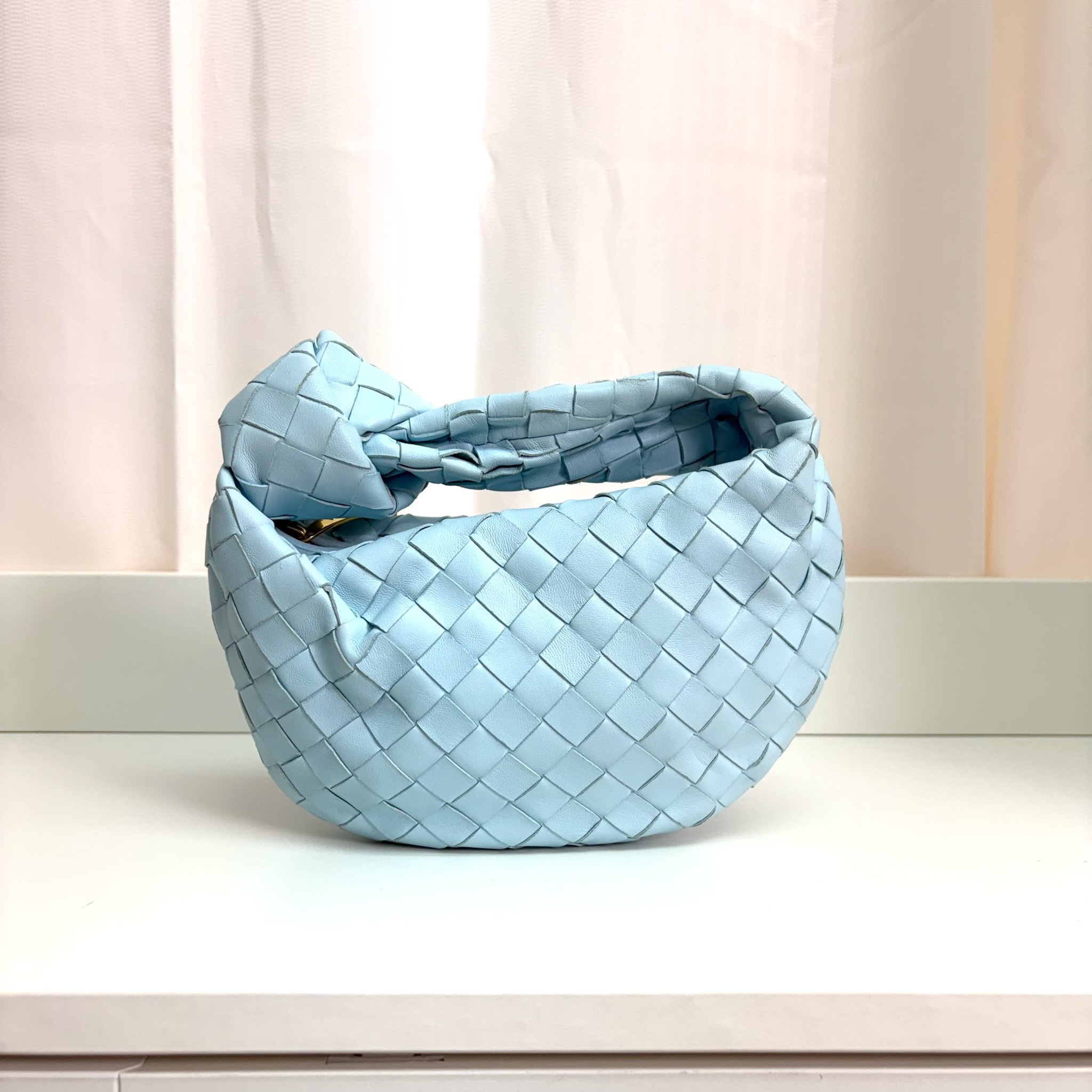 BV Mini Intrecciato Jodie Handbag - Light Blue / Ghw