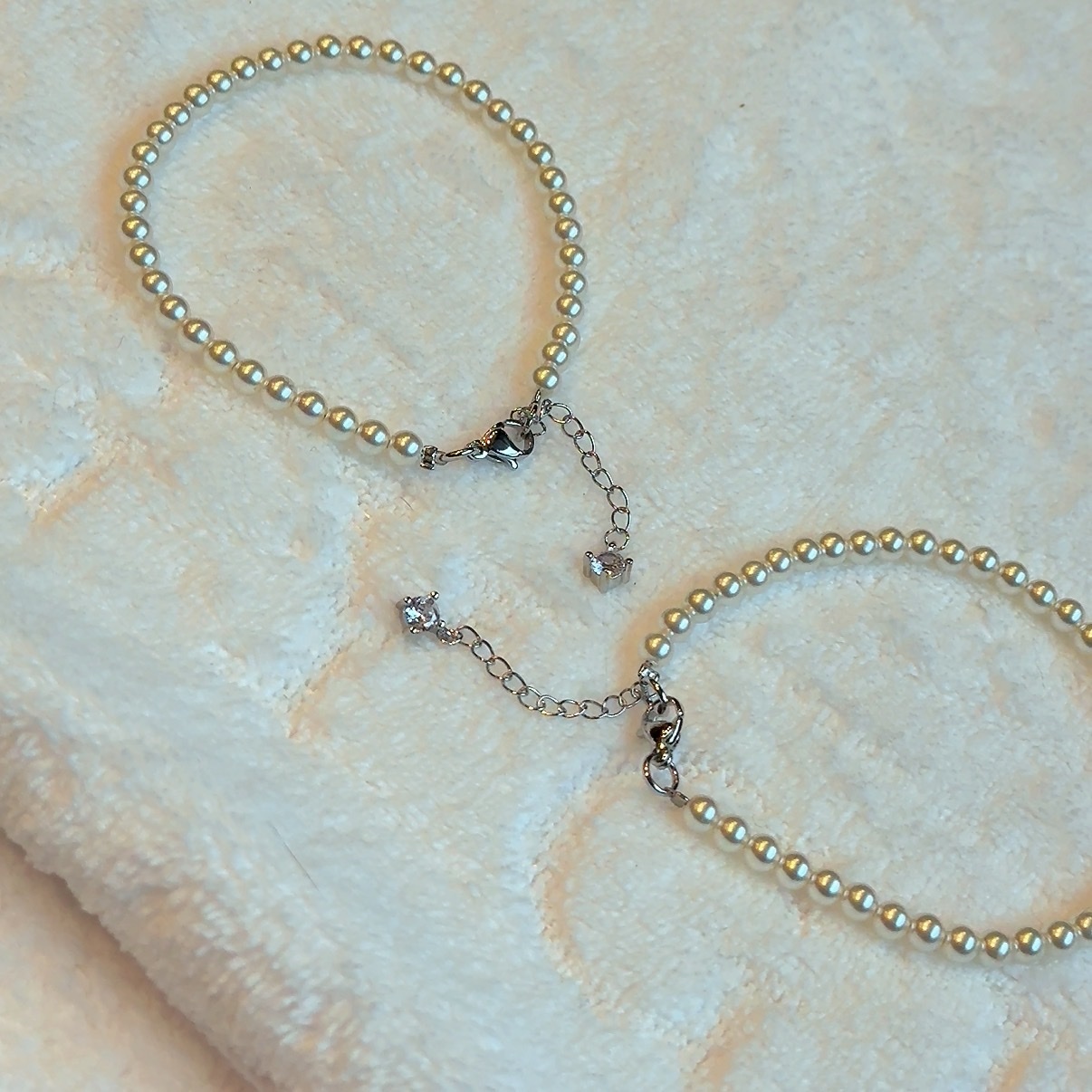 silver白金鑽墜”白雪公主珍珠手鍊