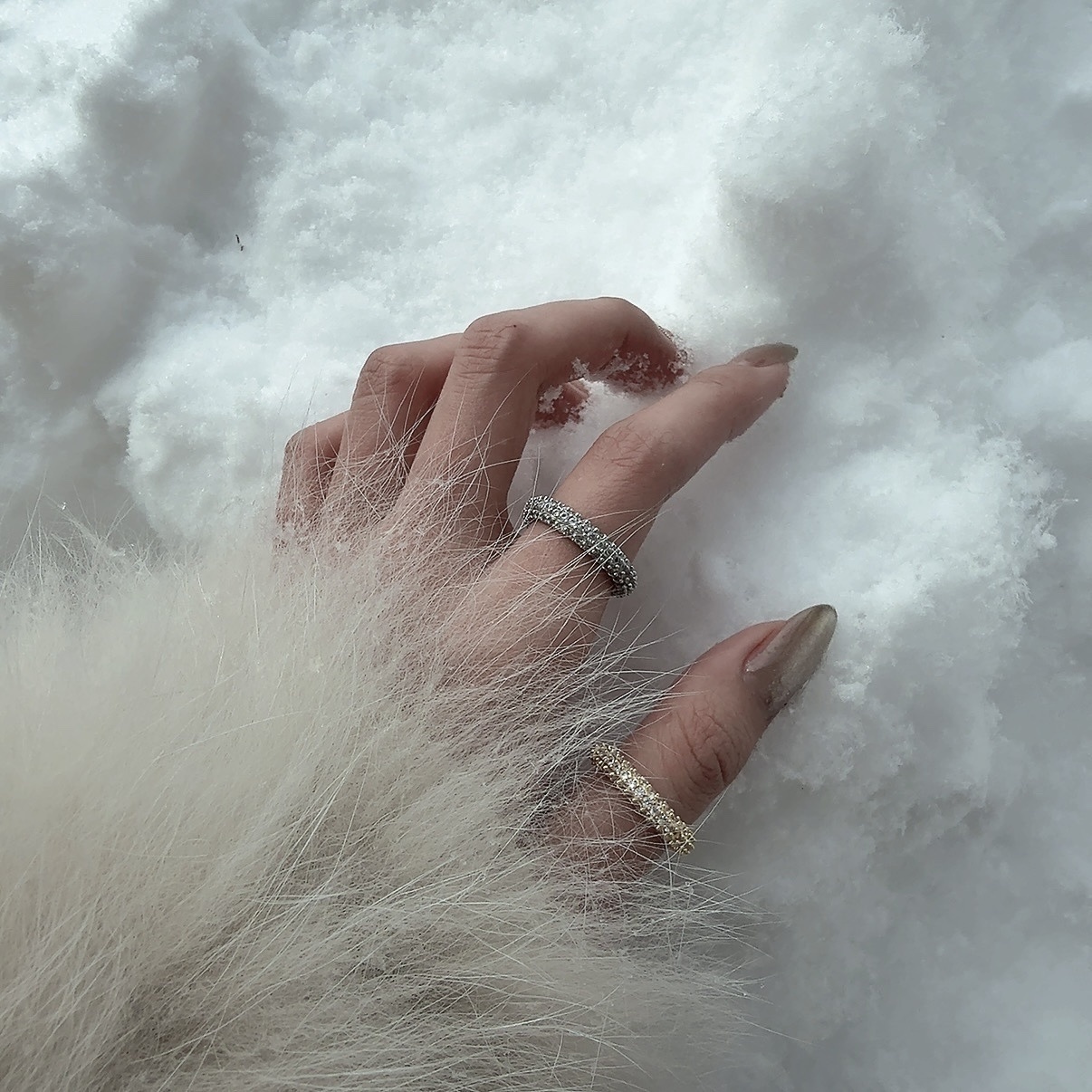 GY alluring18k低奢嵌水鑽開口定製戒