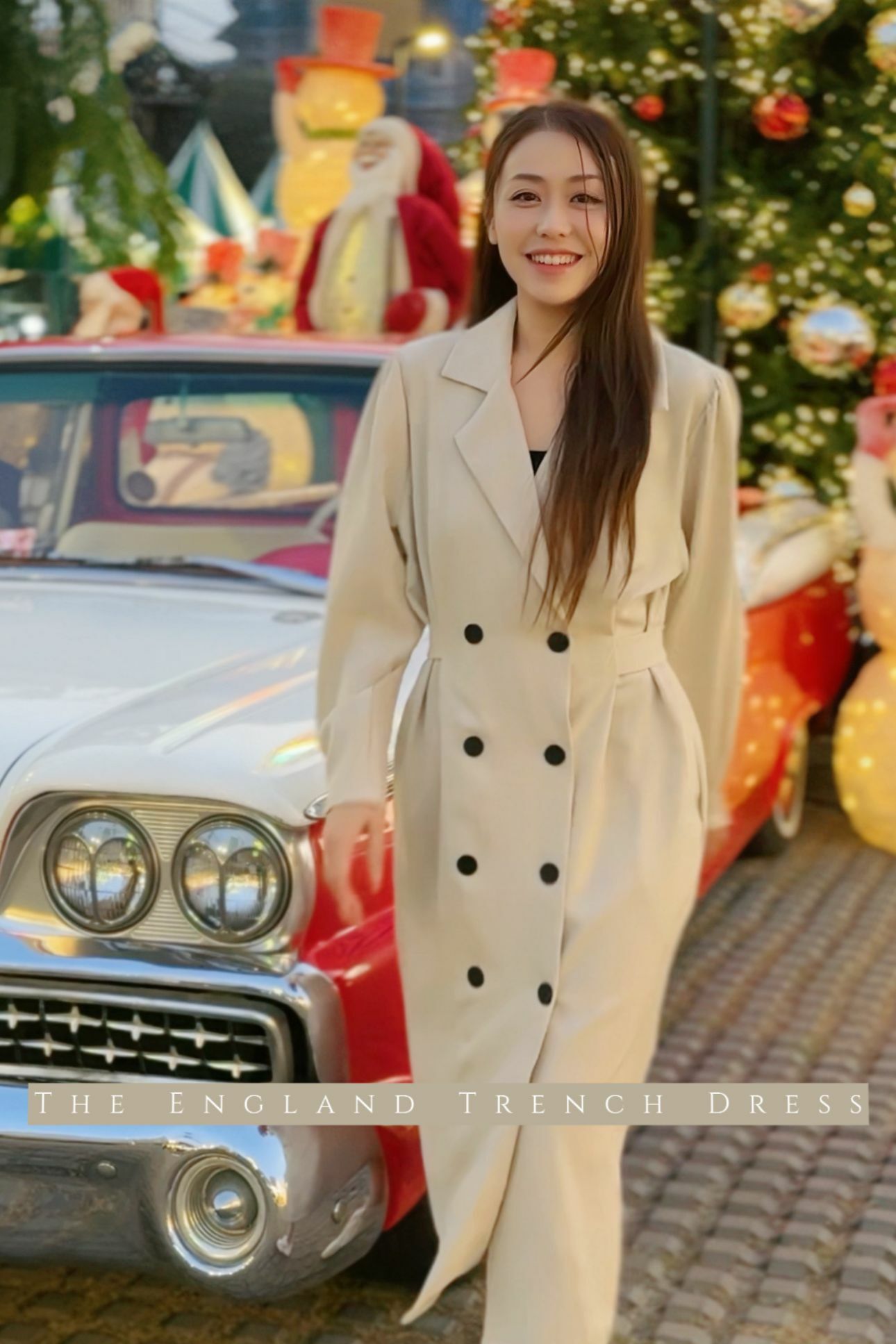 OP#6751🤍The England  trench dress