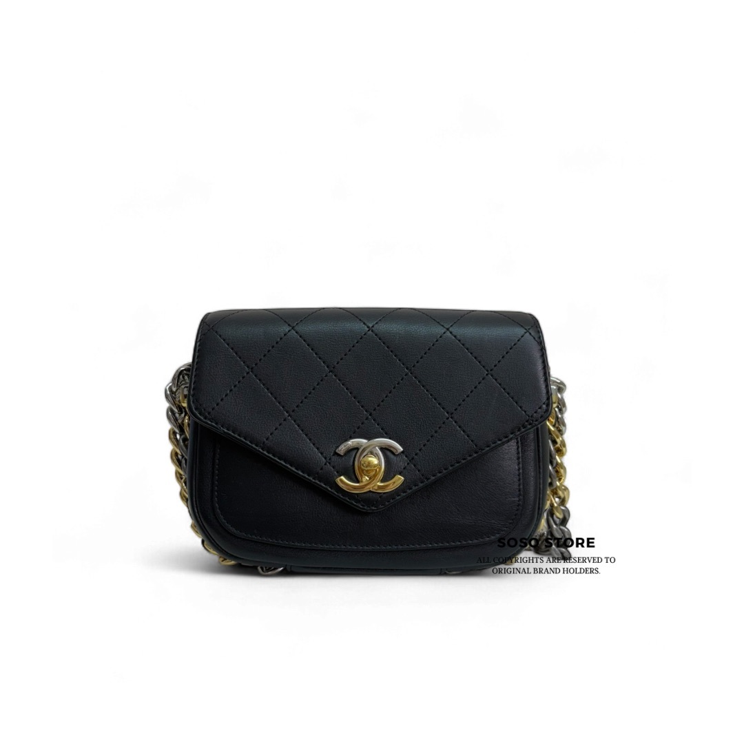 Chanel Precious Union Flap Bag - Black / Ghw & Shw