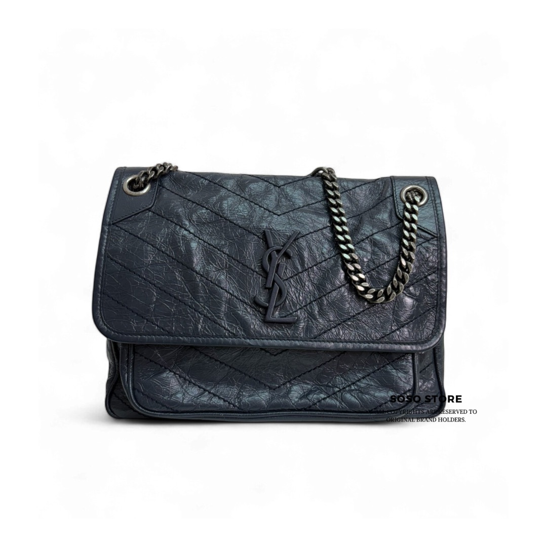 YSL Niki Shoulder Bag - Navy / Shw