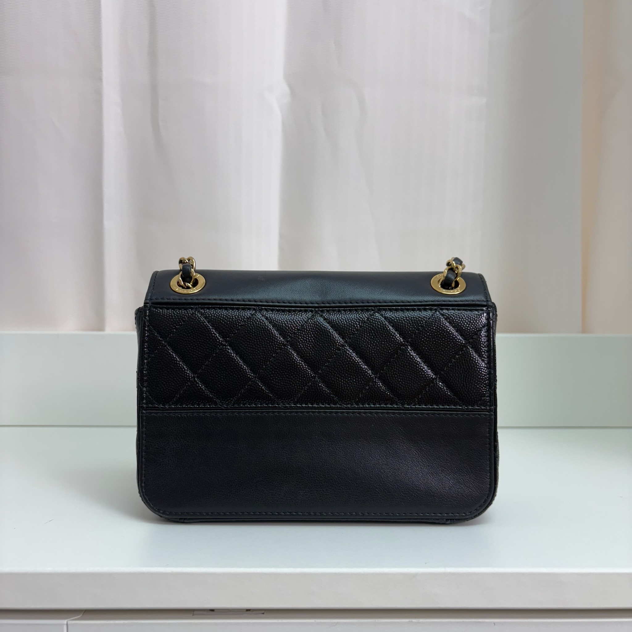 Chanel 19B Mini Flap Bag - Black / Ghw