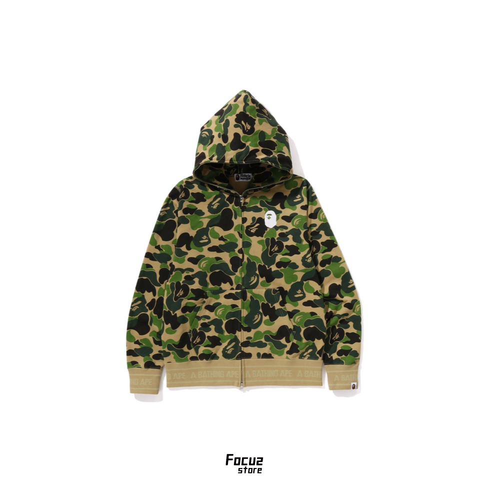 【Focus Store】預購 A Bathing Ape Abc Camo Logo Rib Full Zip Hoodie "Army Green" 迷彩 拉鍊外套
