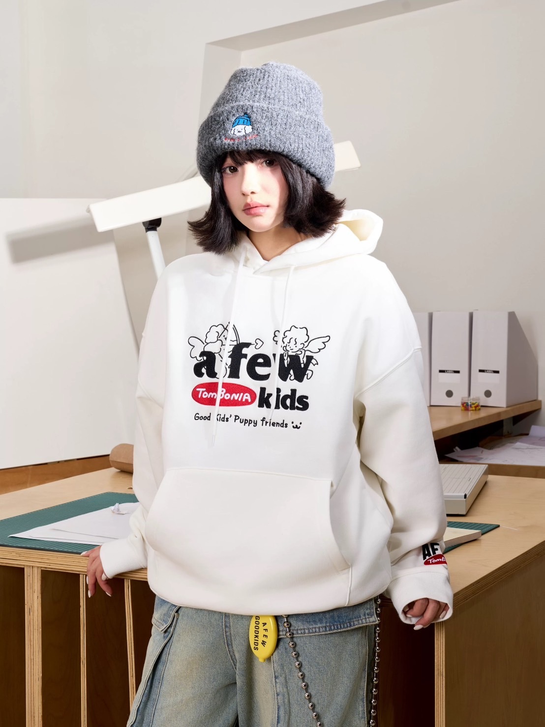 AFGK x Tombonia 降落傘小狗線條帽T A FEW GOOD KIDS