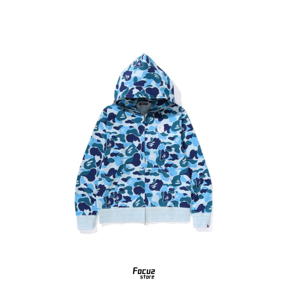 【Focus Store】預購 A Bathing Ape Abc Camo Logo Rib Full Zip Hoodie "Sky Blue" 藍迷彩 拉鍊外套