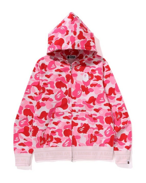 【Focus Store】預購 A Bathing Ape Abc Camo Logo Rib Full Zip Hoodie "Carmine Rose" 粉迷彩 拉鍊外套