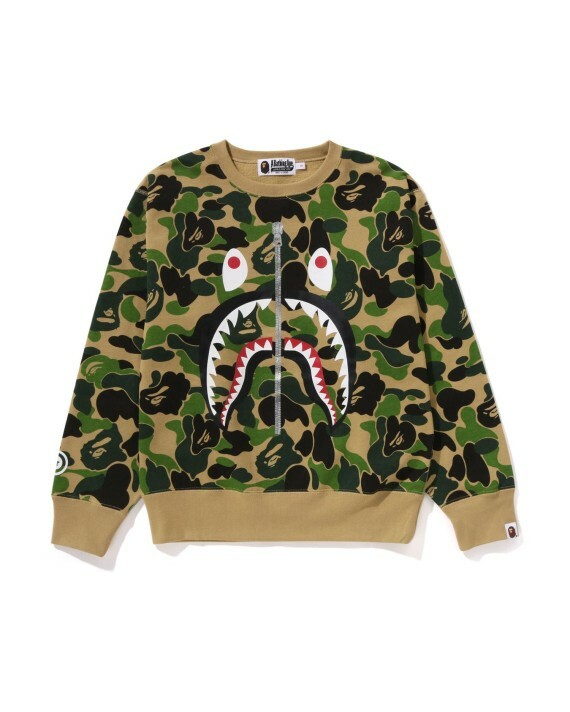【Focus Store】預購 A Bathing Ape Abc Camo Shark Crewneck Sweatshirt "Army Green" 迷彩 衛衣
