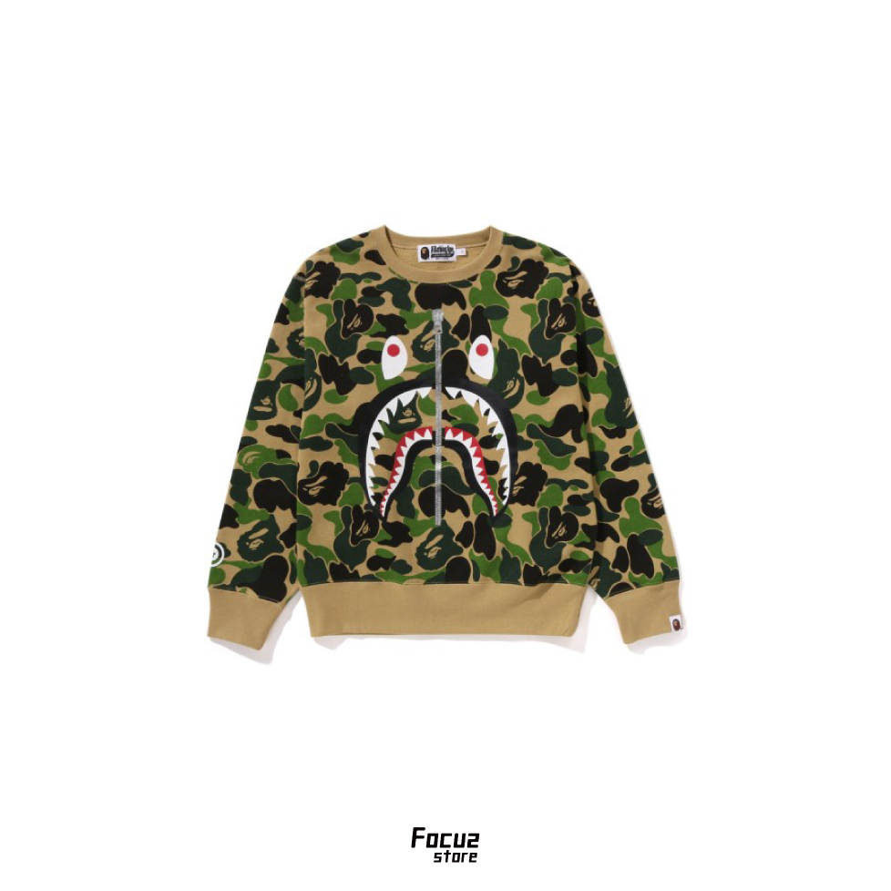【Focus Store】預購 A Bathing Ape Abc Camo Shark Crewneck Sweatshirt "Army Green" 迷彩 衛衣