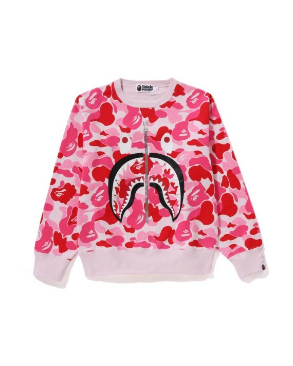 【Focus Store】預購 A Bathing Ape Abc Camo Shark Crewneck Sweatshirt "Carmine Rose" 粉迷彩 衛衣