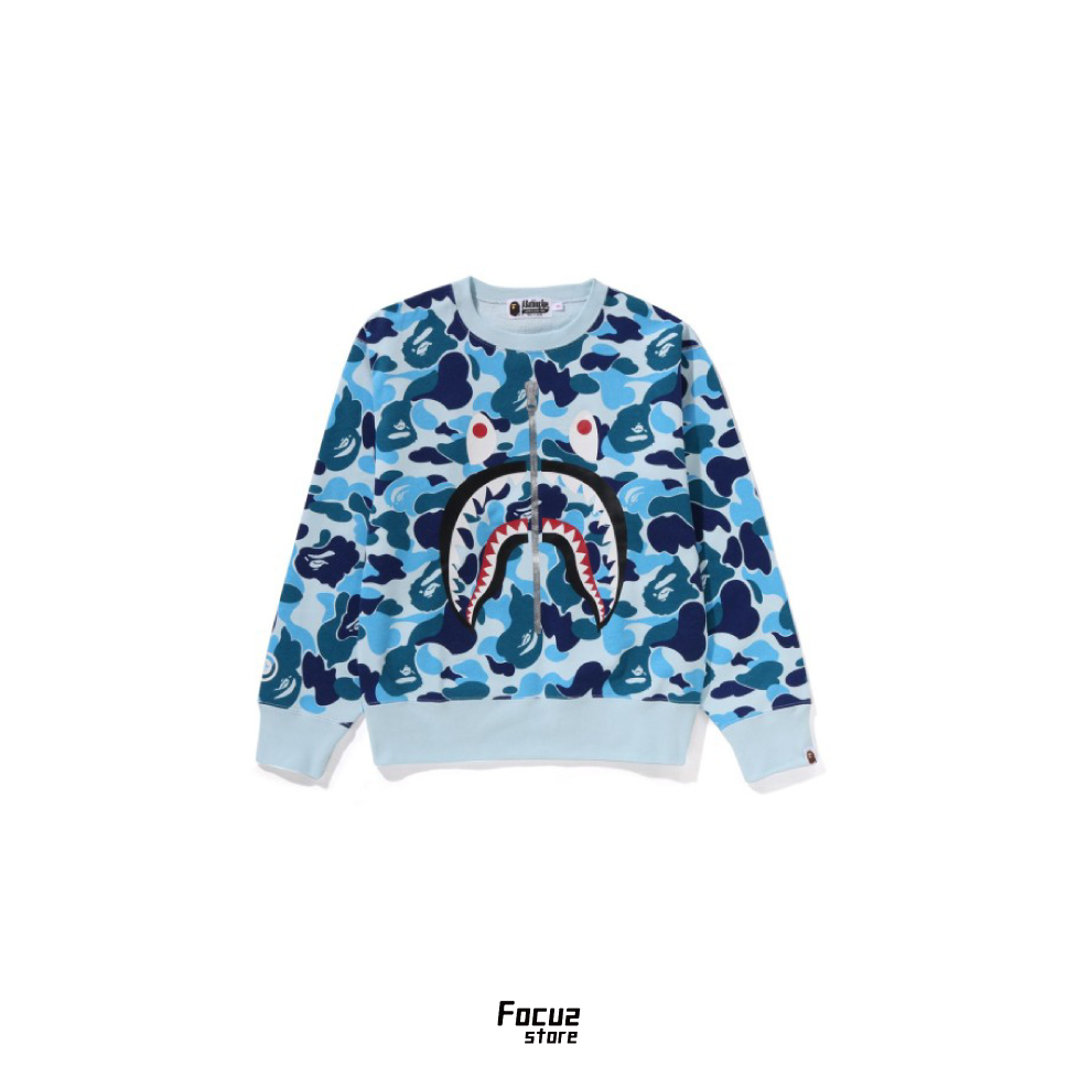 【Focus Store】預購 A Bathing Ape Abc Camo Shark Crewneck Sweatshirt "Sky Blue" 藍迷彩 衛衣