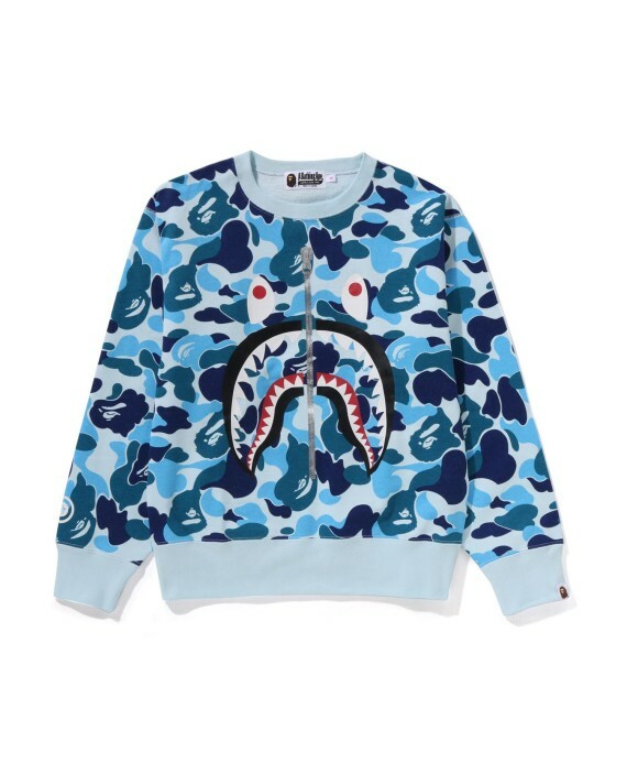 【Focus Store】預購 A Bathing Ape Abc Camo Shark Crewneck Sweatshirt "Sky Blue" 藍迷彩 衛衣