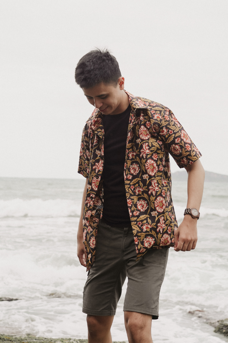 印度蓋染工藝親膚純棉 襯衫 - 扶桑花