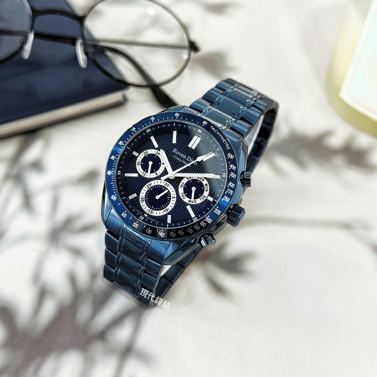 【Roven Dino 羅梵迪諾】機密特務三眼時尚腕錶RD6106BU 43mm 現代鐘錶