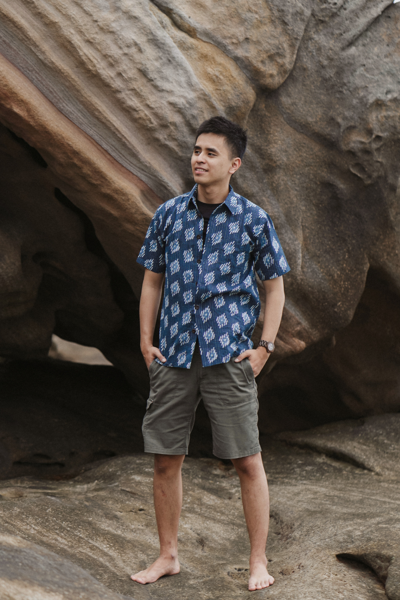 印度蓋染工藝親膚純棉 襯衫 - 浪花