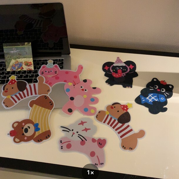 《5471》卡通動物衛浴裝飾去異味香薰貼(兩入)