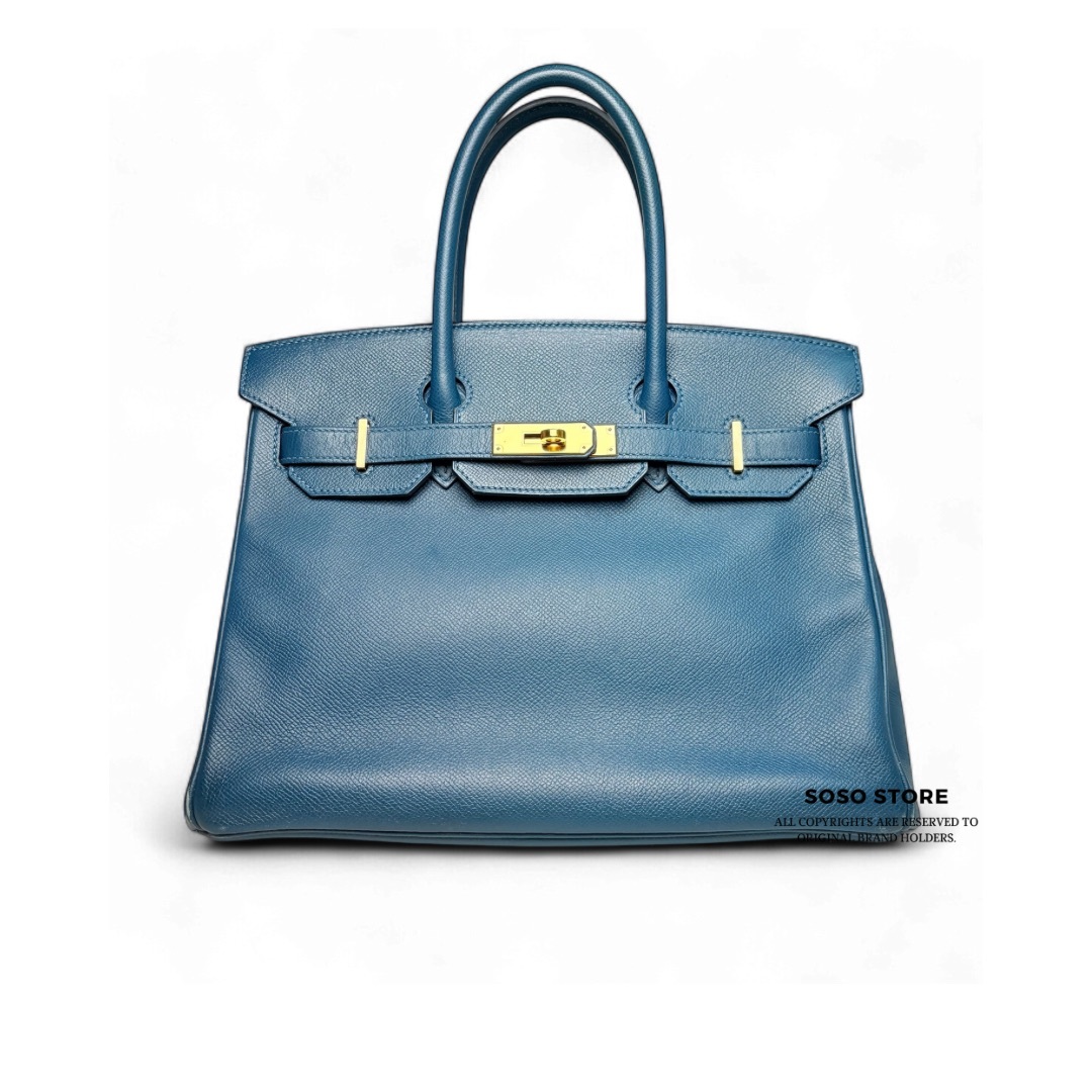 Hermes Birkin 30 Bag - Bleu de prusse / Ghw