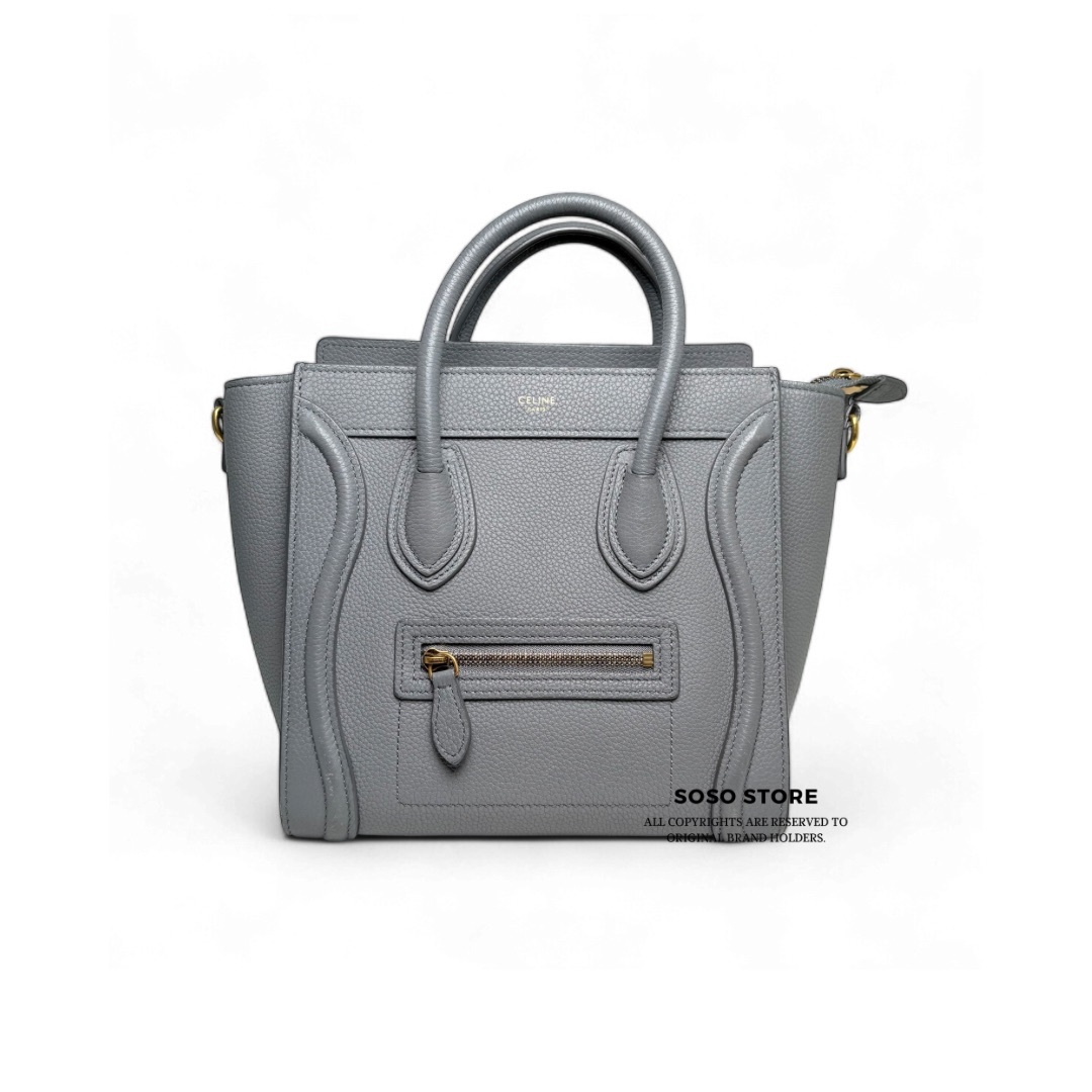Celine Nano Luggage Bag - Grey / Ghw