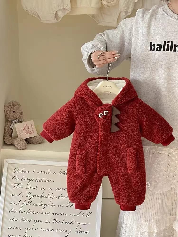 Red Dinosaur romper