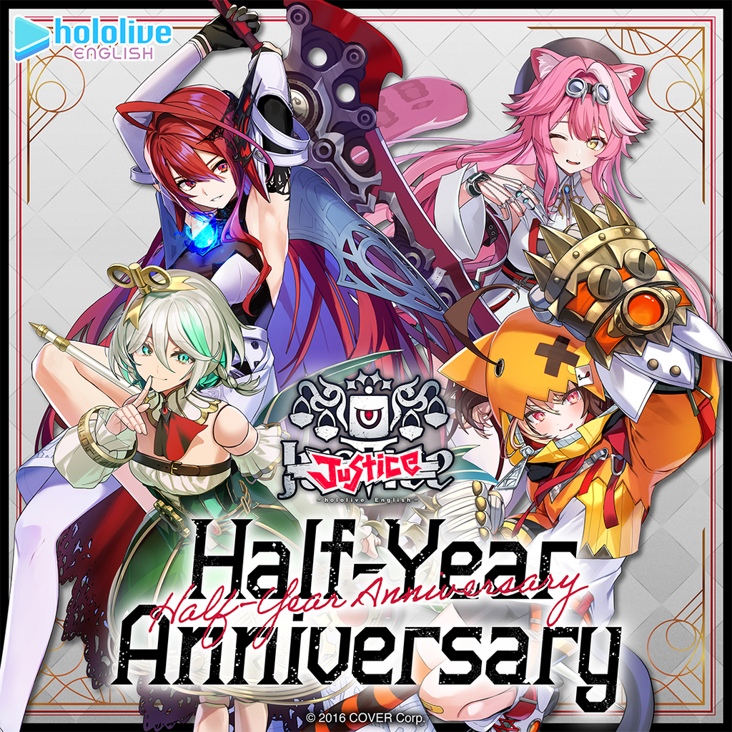 「官方代購」Hololive ホロライブEnglish -Justice- ハーフアニバーサリー 半周年紀念周邊 💄👧🍵🐱