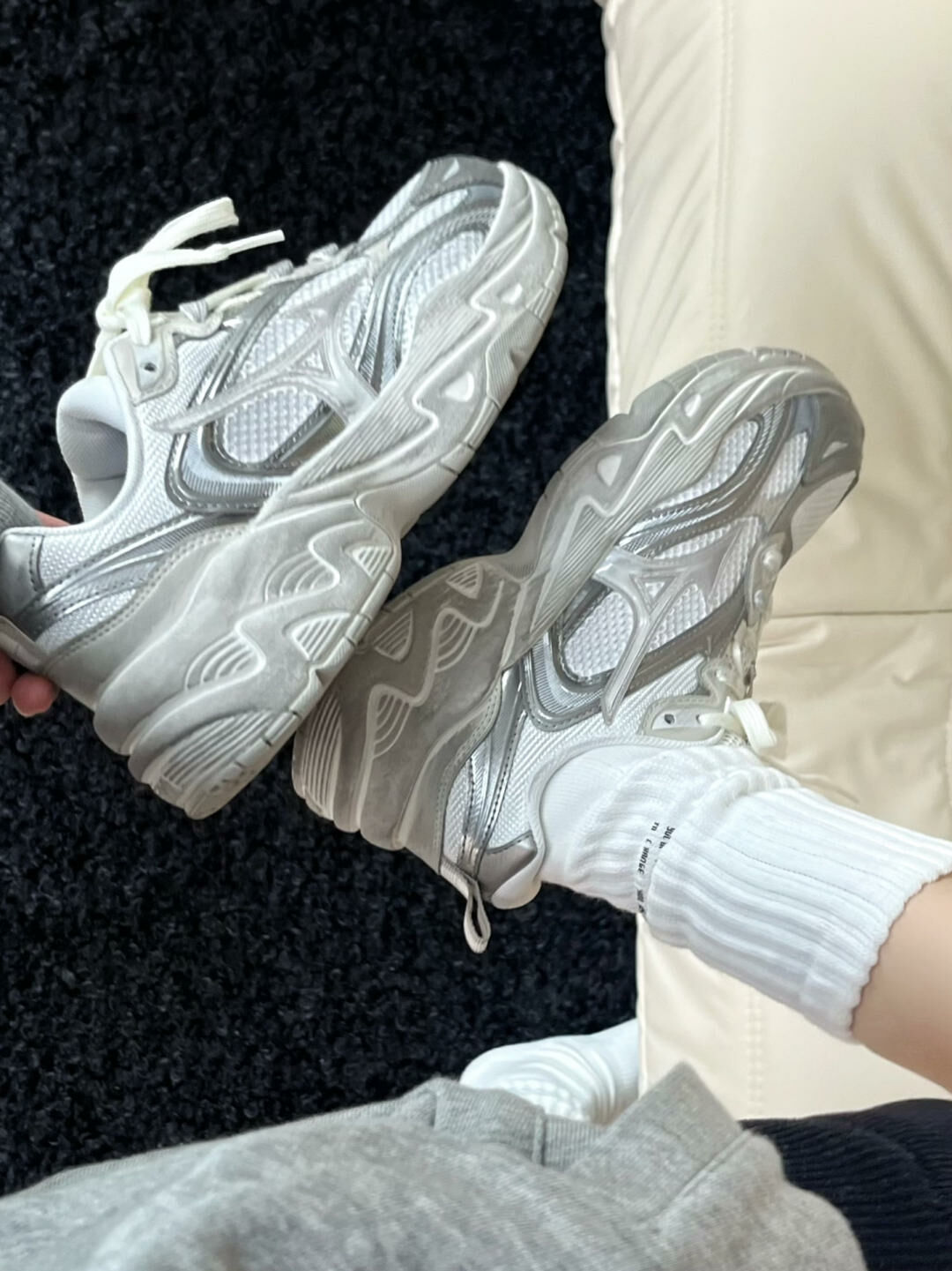 MIZUNO TRAINER 2K V2 白灰 灰銀 復古 刷舊 男女鞋 D1GH250403 / 預購